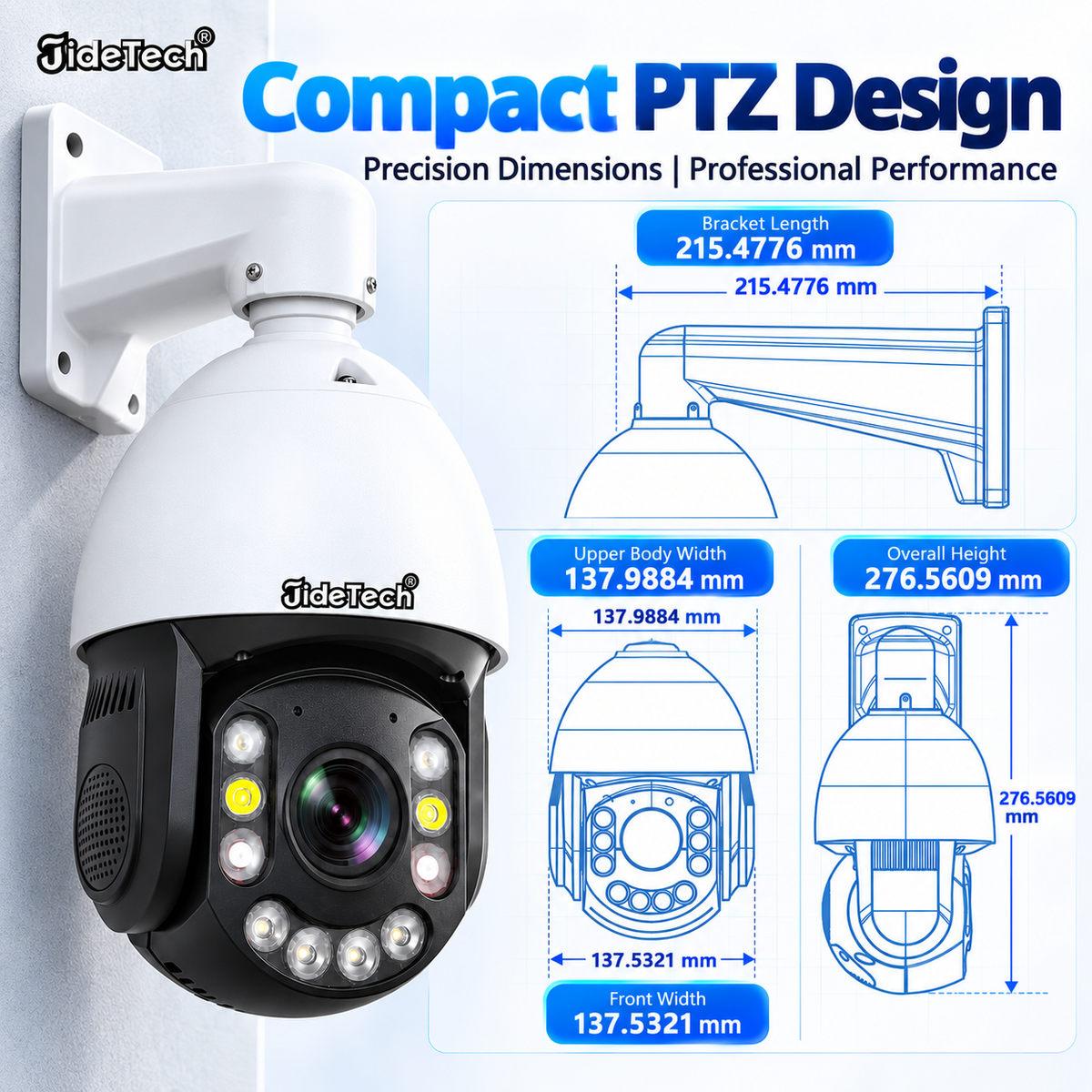 JideTech 12MP 23X Optical Zoom PoE PTZ IP Camera Absolute Positioning (P22)