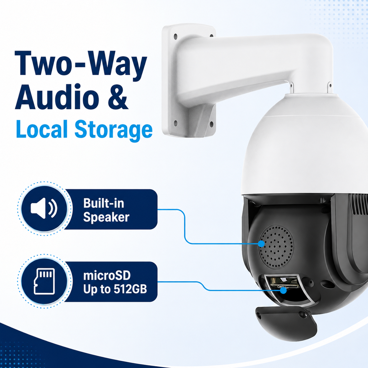 JideTech 5MP 30X Auto Tracking PoE PTZ Camera Full Color Night Vision P22