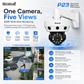 JideTech P23 5MP 240° Panoramic Multi-Lens 20X PTZ Camera with AI Auto Tracking