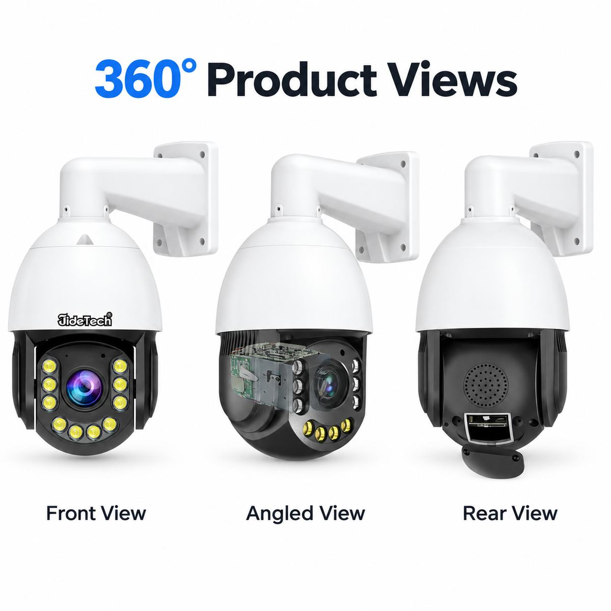 JideTech 5MP/8MP PoE 30X Optischer + 10X Digitaler Zoom PTZ-Kamera für den Außenbereich (P22) 