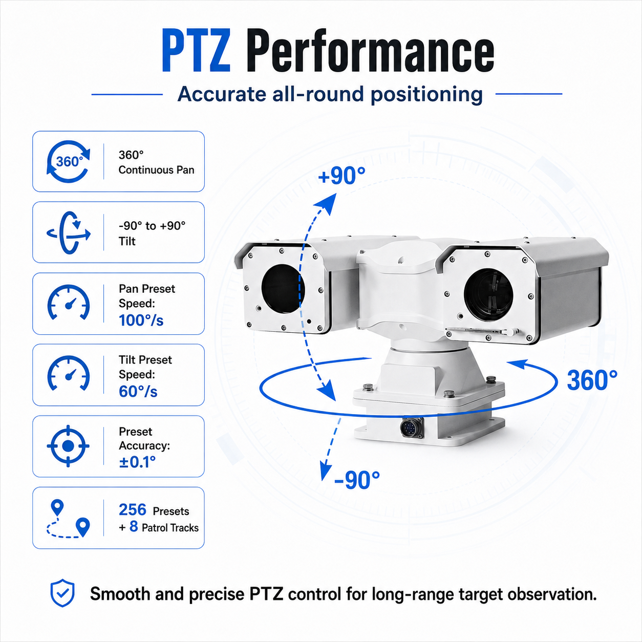 LC005 8MP 40X Thermal PTZ Camera for Forest Fire Detection with Temperature Measurement