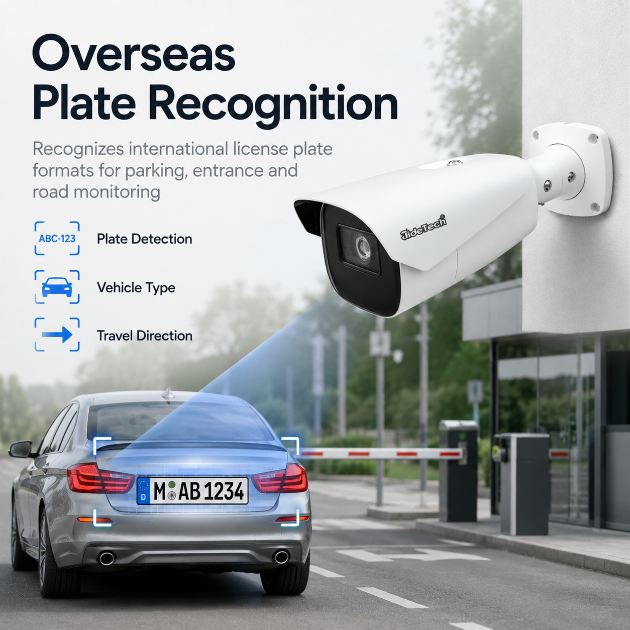 JideTech 4MP ANPR PoE Camera with 4X Motorized Zoom