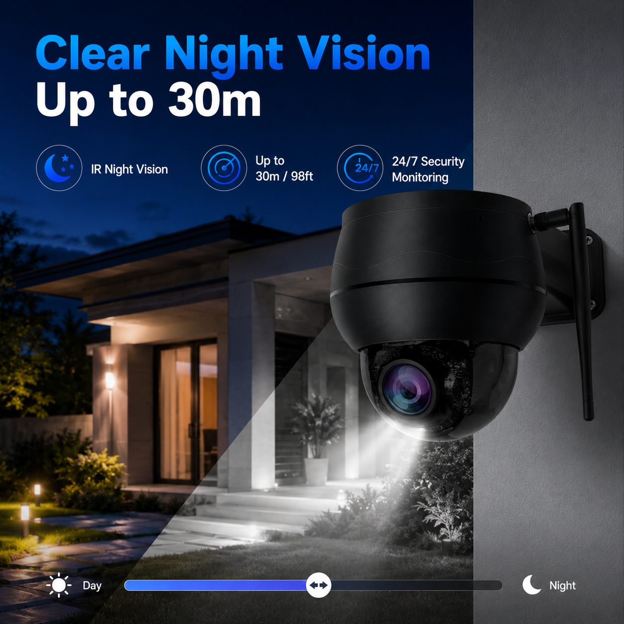 JideTech P1 Plus 5X Optical Zoom WiFi PTZ Security Camera 5MP/8MP with CamHi Pro, Human Detection & Auto Tracking