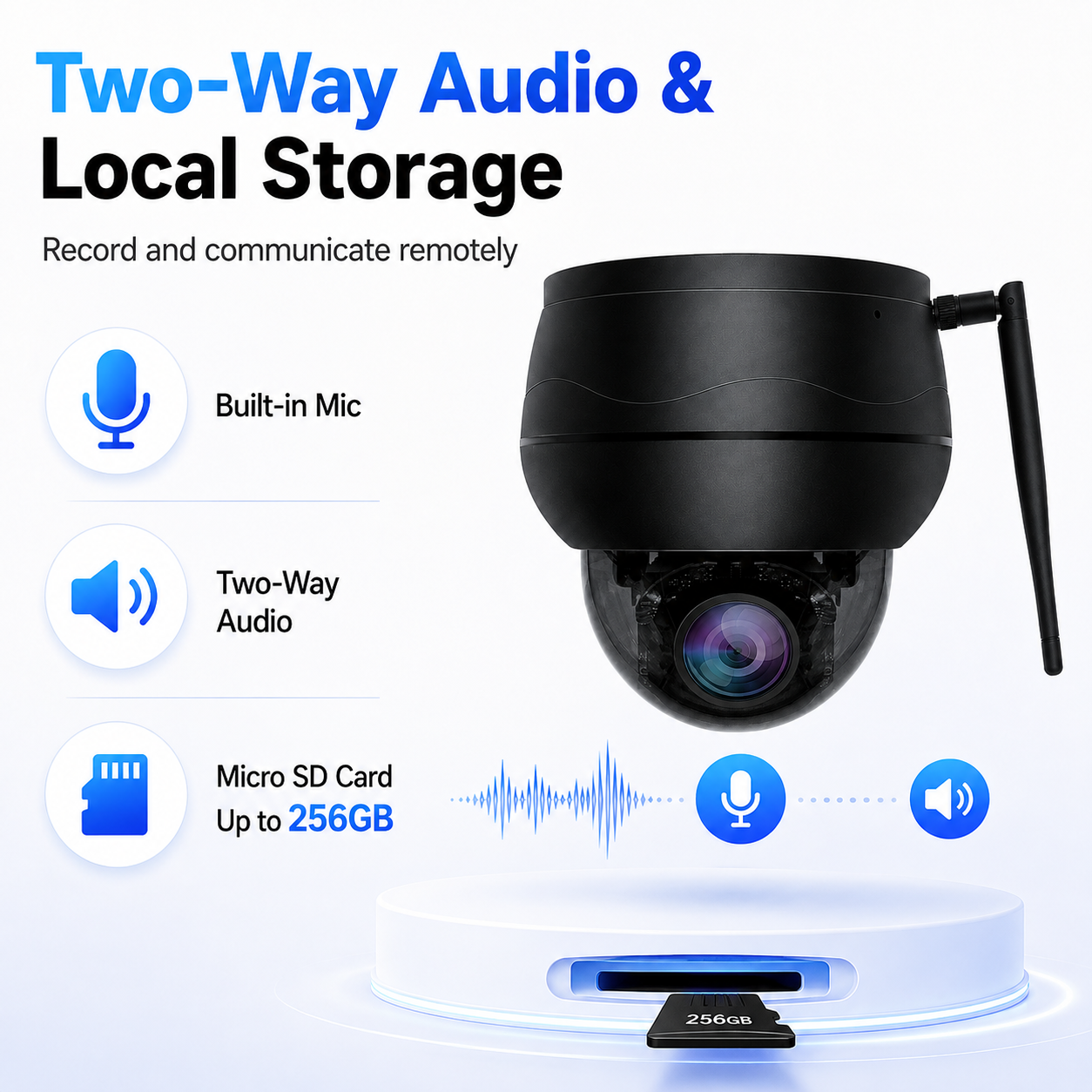 JideTech P1 Plus 5X Optical Zoom WiFi PTZ Security Camera 5MP/8MP with CamHi Pro, Human Detection & Auto Tracking