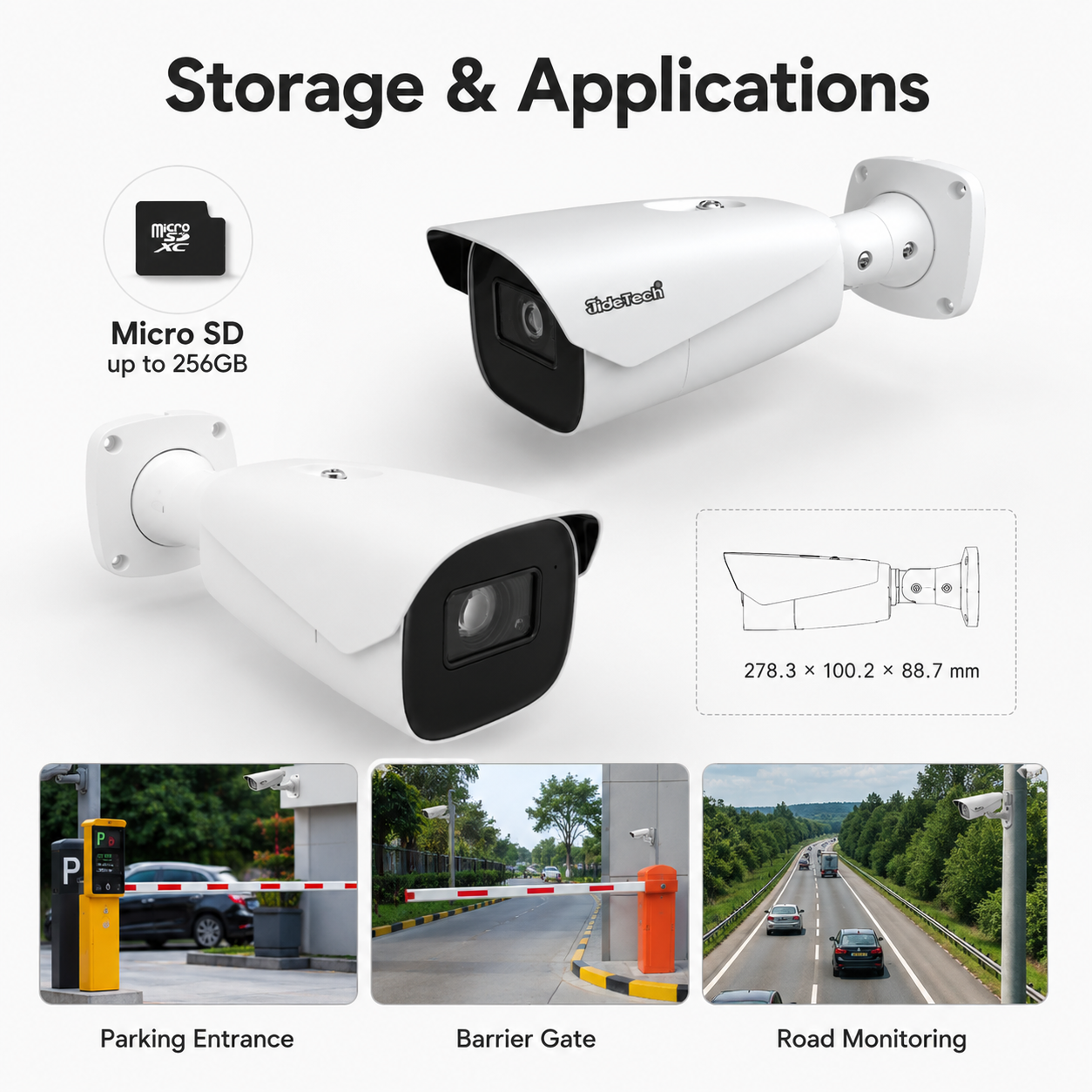 JideTech 4MP ANPR PoE Camera with 4X Motorized Zoom