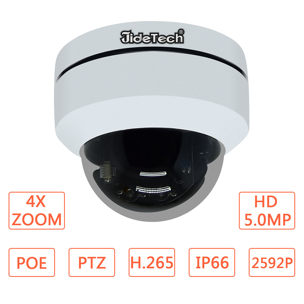 JideTech 5MP PTZ Dome IP Camera With POE Module with SD Card Slot Free Shipping (P1-4X-5MP) EU Stock