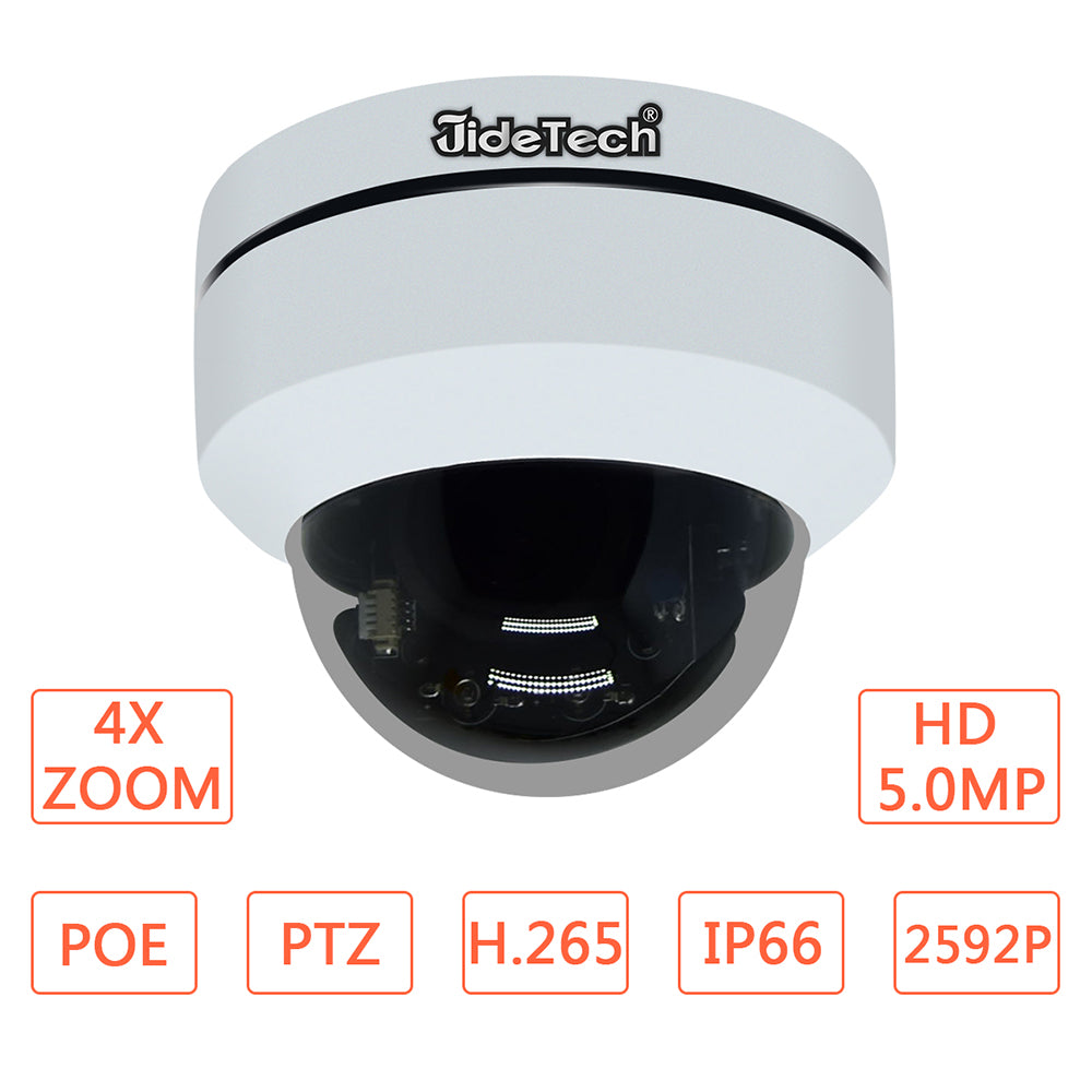 JideTech 5MP PTZ Dome IP Camera With POE Module with SD Card Slot Free Shipping (P1-4X-5MP)