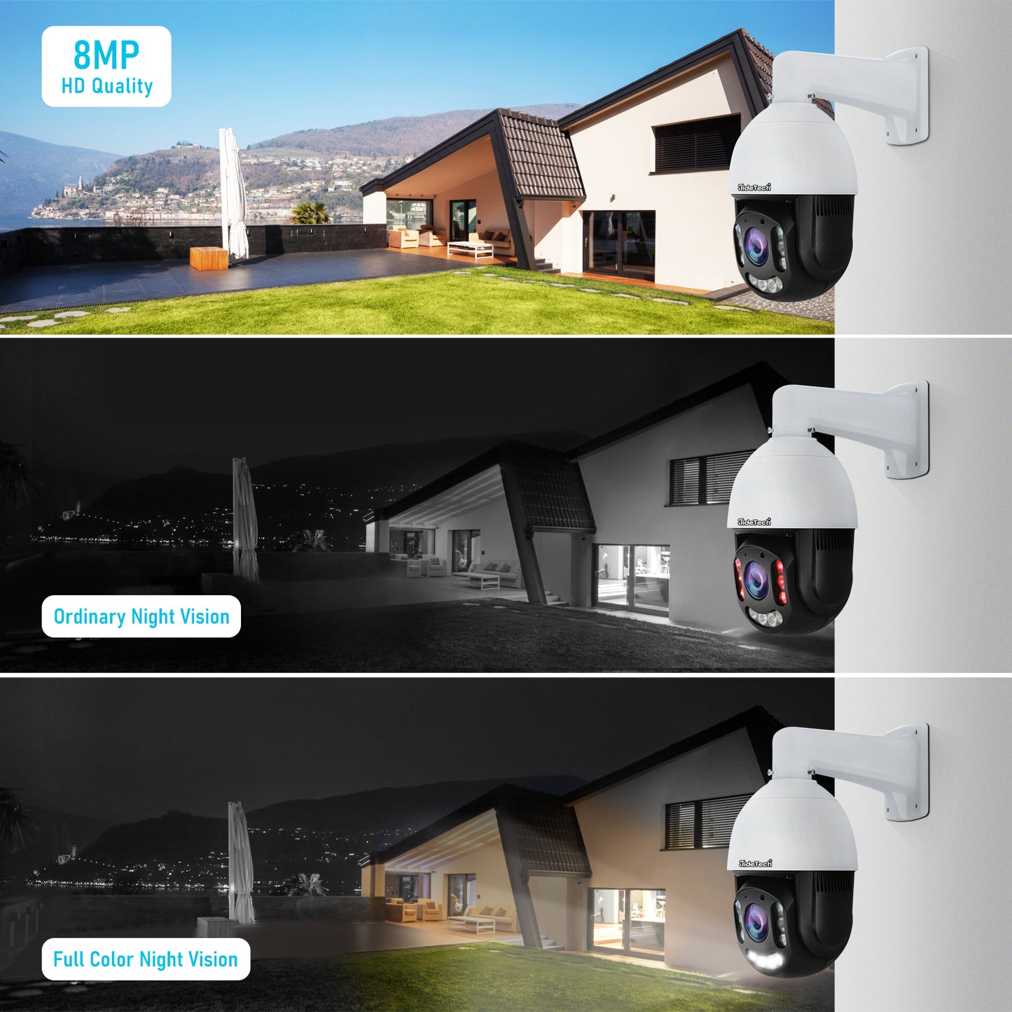 JideTech 4K Ultra HD POE IP Camera for Security Protection (P10-20X-8MP)