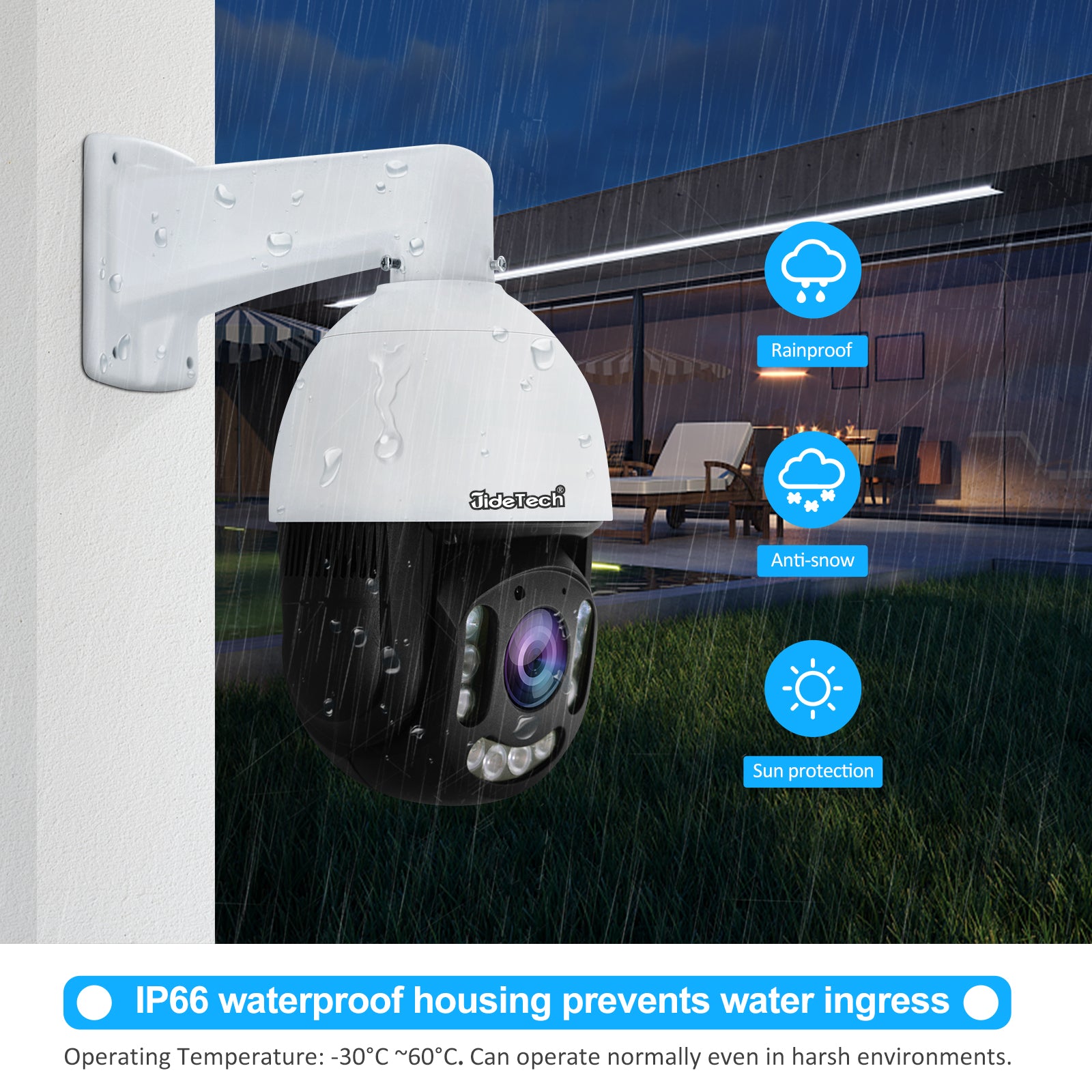 JideTech 4K Ultra HD 200X Zoom POE IP Camera for Security Protection ...