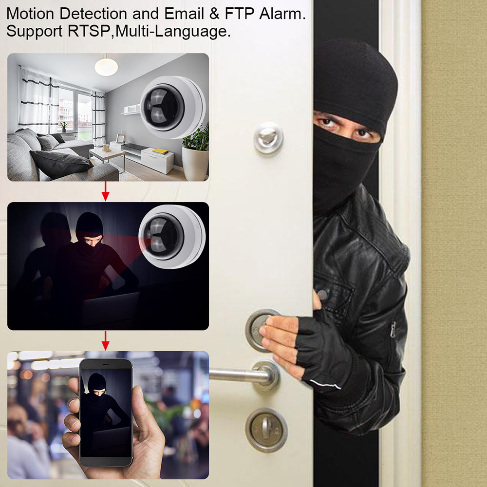 JideTech 5MP PTZ Dome IP Camera With POE Module with SD Card Slot Free Shipping (P1-4X-5MP)