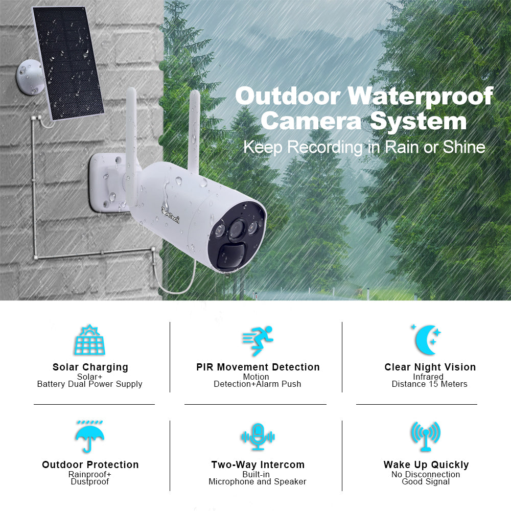 JideTech 4MP 4CH WIFI Solar Power Camera Outdoor with Solar Panel Free Shipping (NS1-4H-4MPW) EU Stock