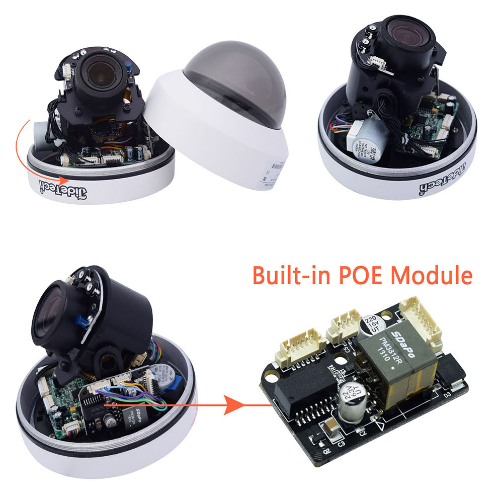 JideTech 5MP PTZ Dome IP Camera With POE Module with SD Card Slot Free Shipping (P1-4X-5MP)